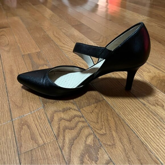 Life Stride Soft System Black Strappy High Heel Shoes Pointed Toe - Picture 4 of 11